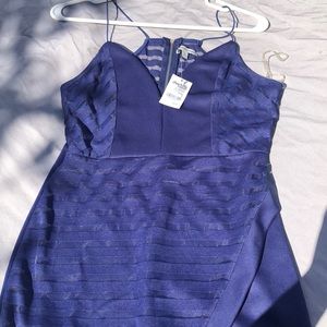 Navy Blue Asymmetrical Skirt Dress